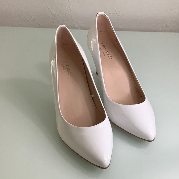 Kate spade VIDA white patent leather pump heel size 7.5 M NWOT - Picture 3 of 13